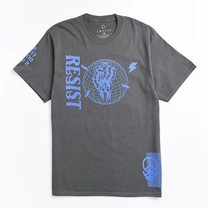 Empyre Mens Resist We Aren't Going To Take It Charcoal Tee Shirt New